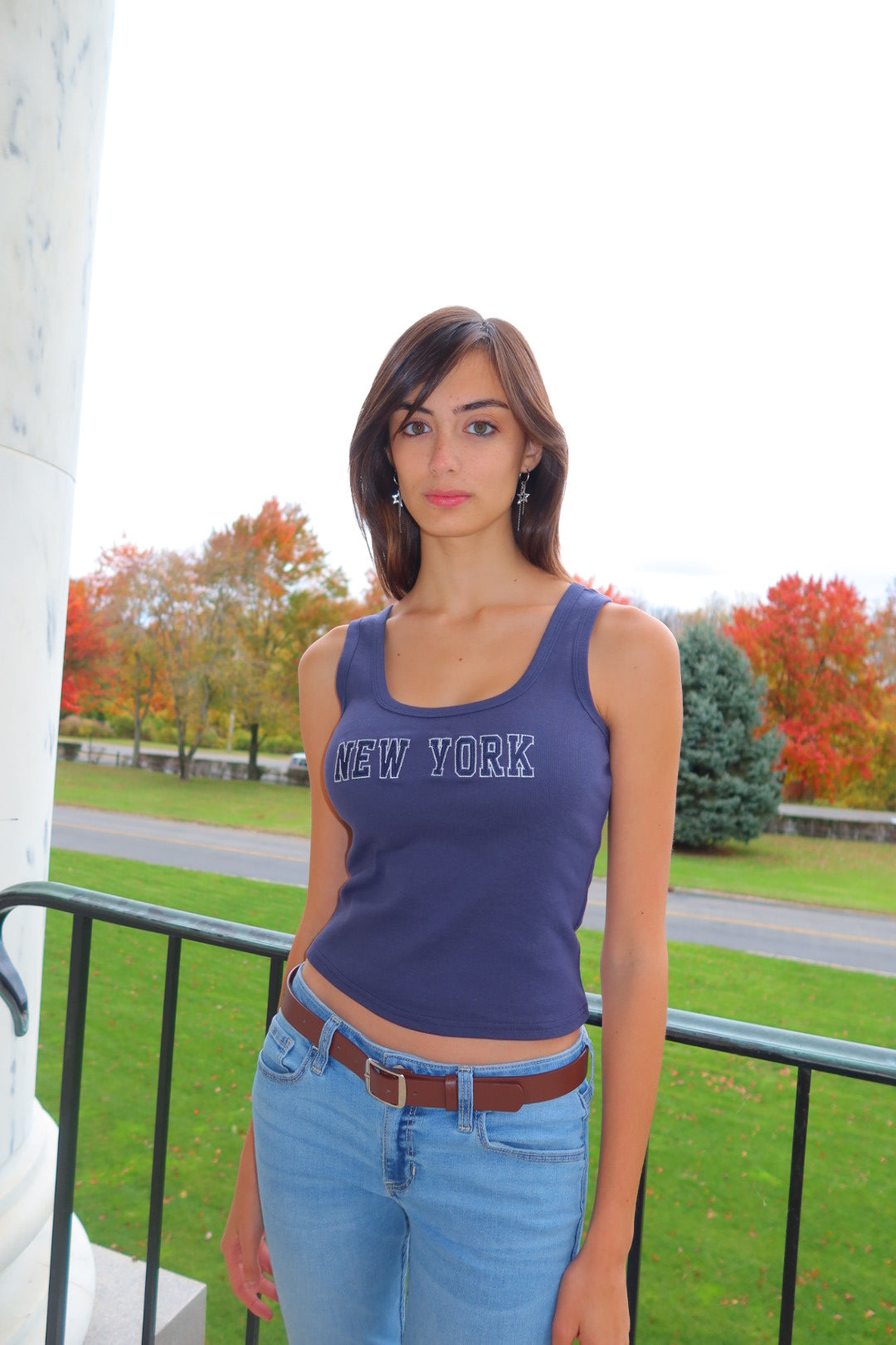 Blu Pepper New York Embroidered Tank Top