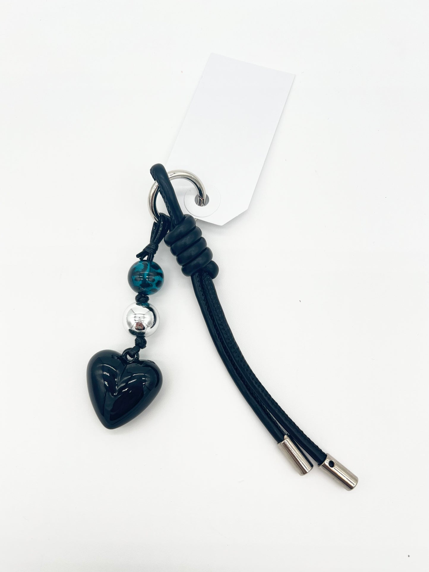 Braided heart bag charm