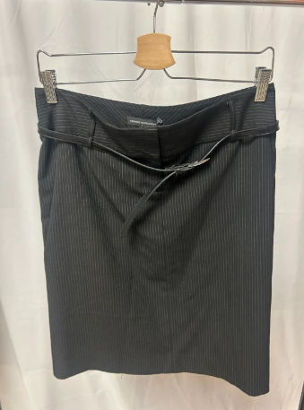 Rethreads Black Pinstripe Skirt (with belt) 6179