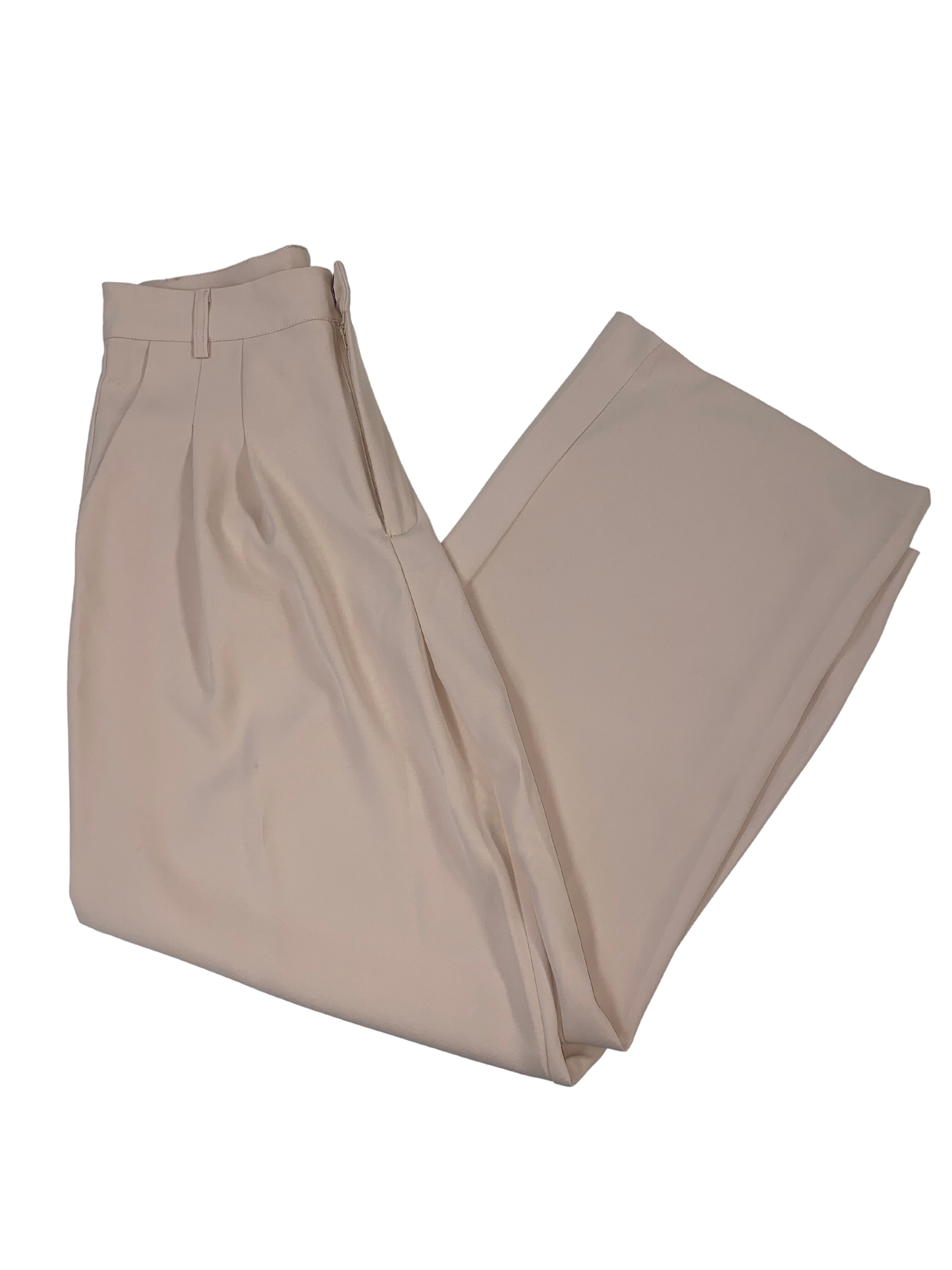 Beige High Waisted Trousers