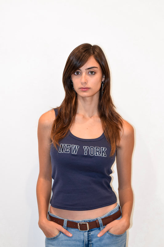 Blu Pepper New York Embroidered Tank Top