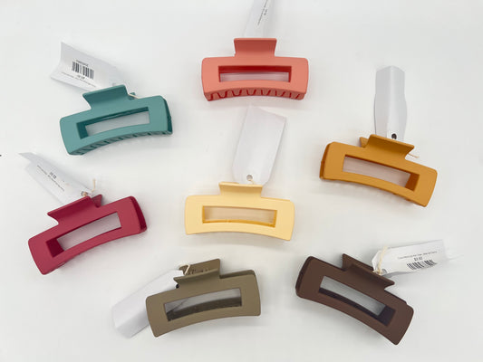 Cutout Rectangle Hair Claw - Assorted Colors