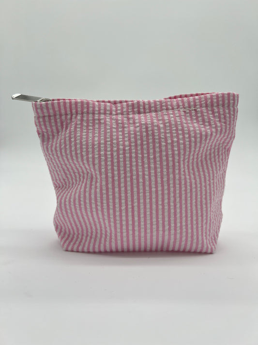 Striped Color Block Makeup Bag