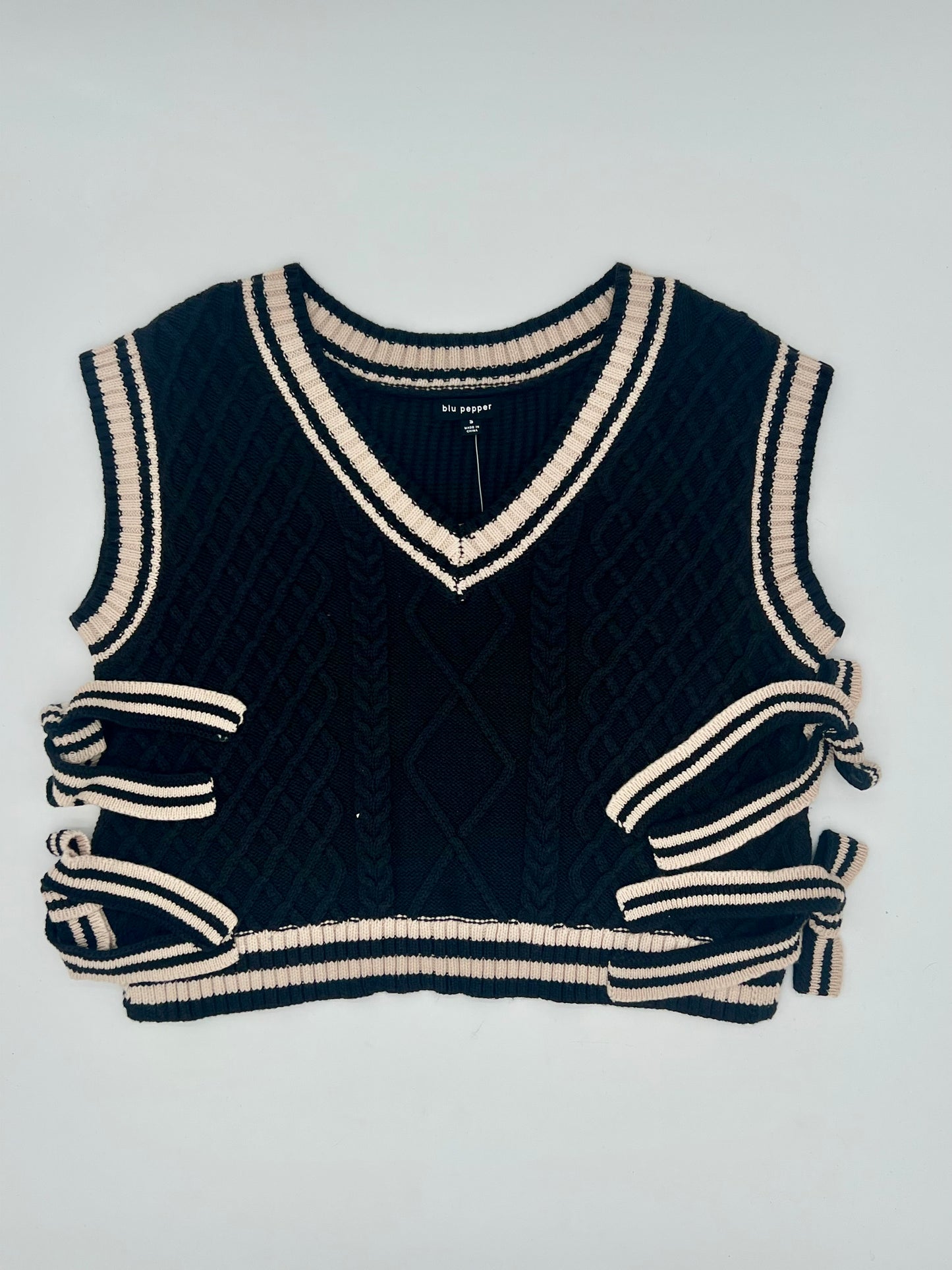 Side Tie Knit Sweater Vest