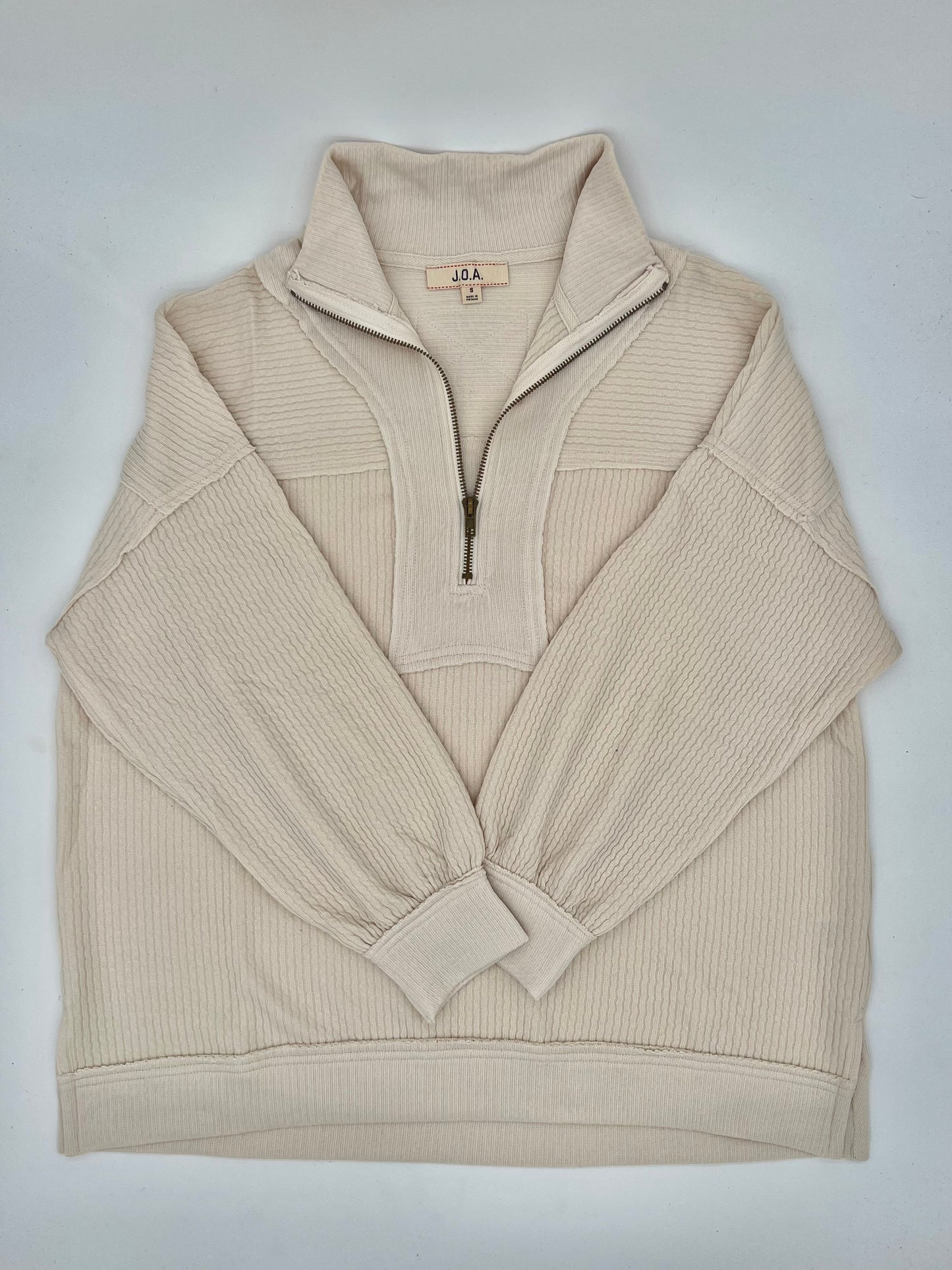 Half Zip Waffle Knit Top