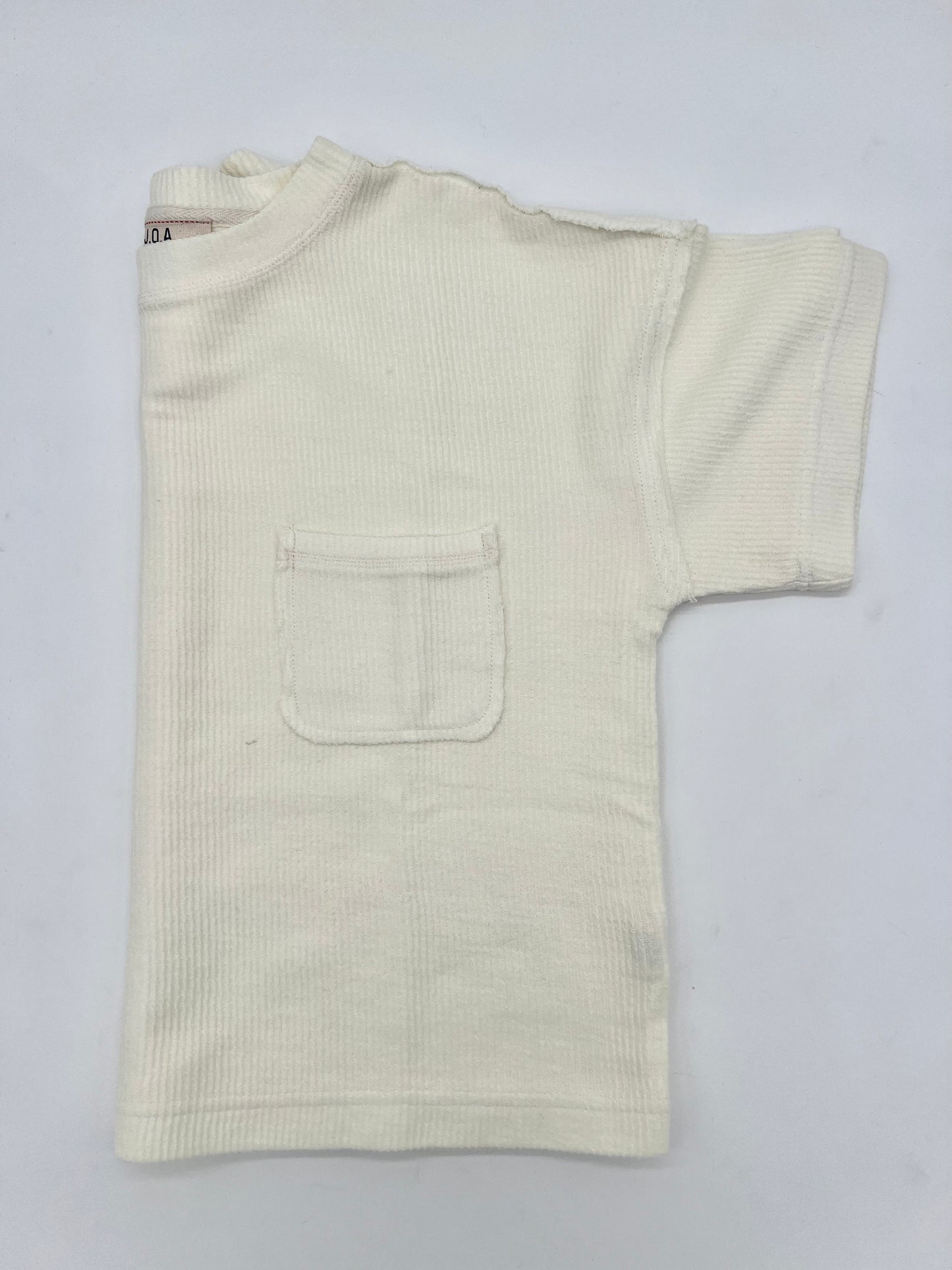 Washed Ribbed Tee With Pocket