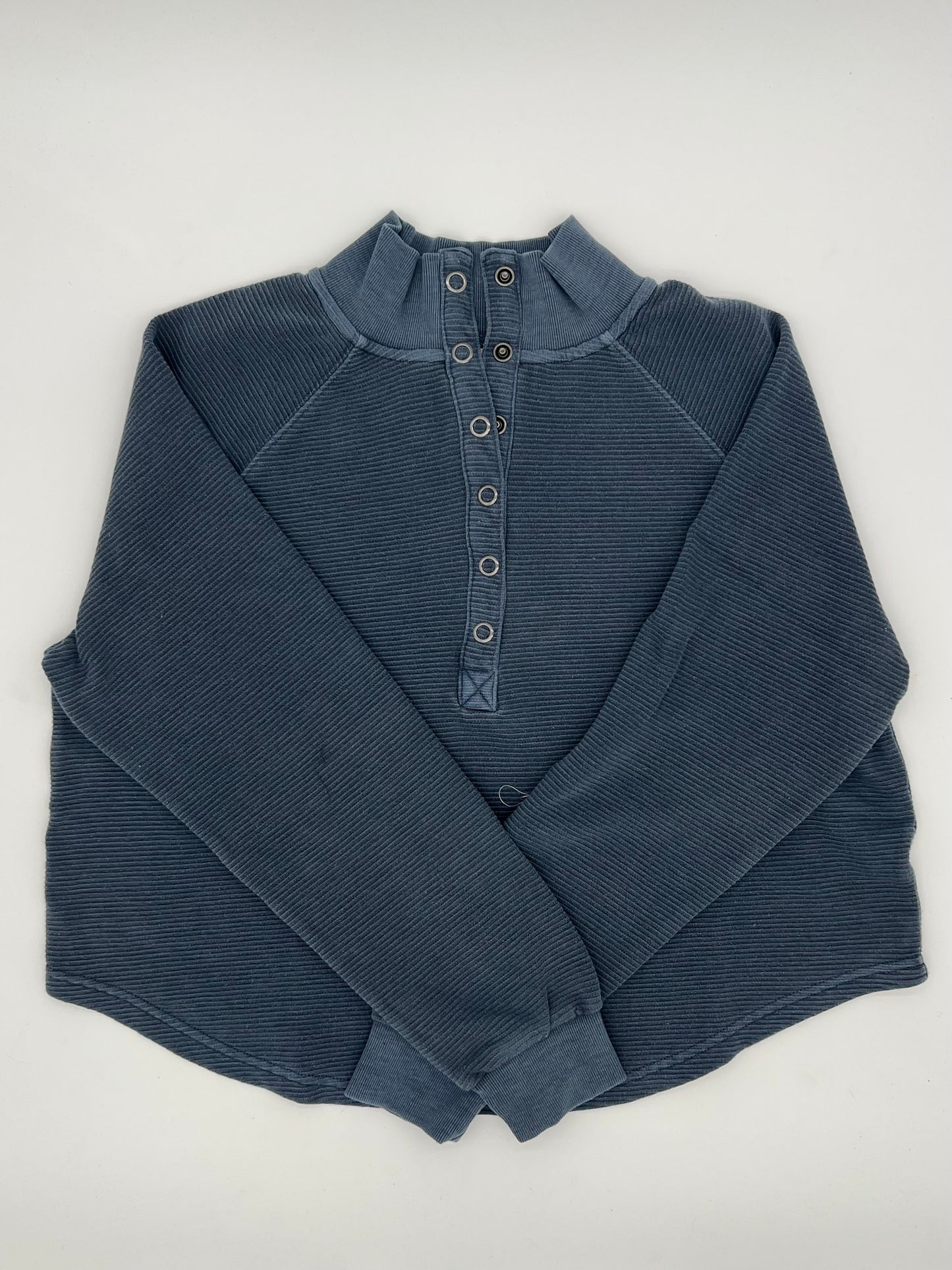 Mock Neck Half Button Long Sleeve Top
