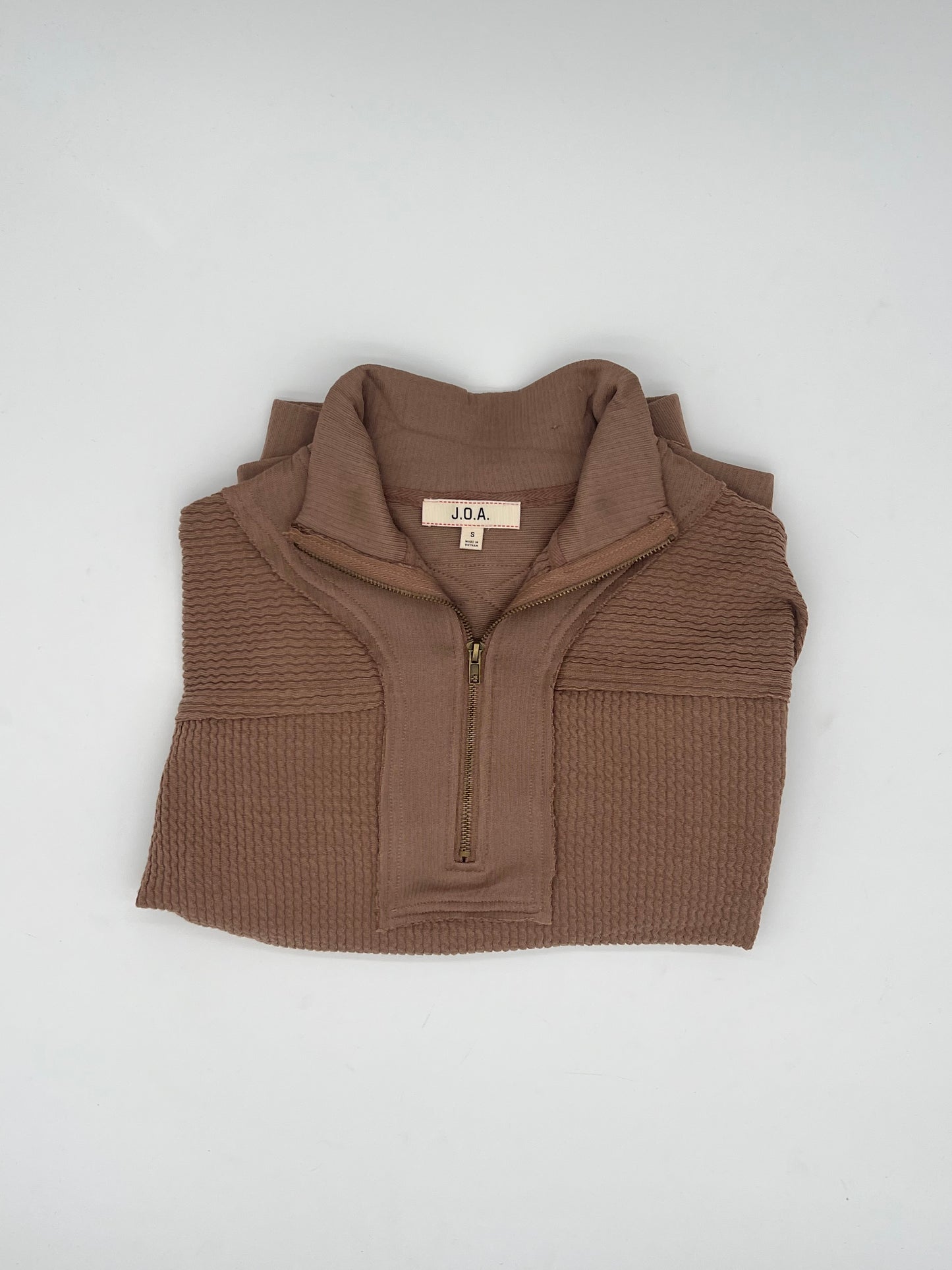 Half Zip Waffle Knit Top