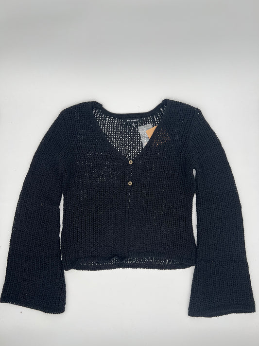 Blu Pepper Bell Sleeve Crochet Knit Cardigan