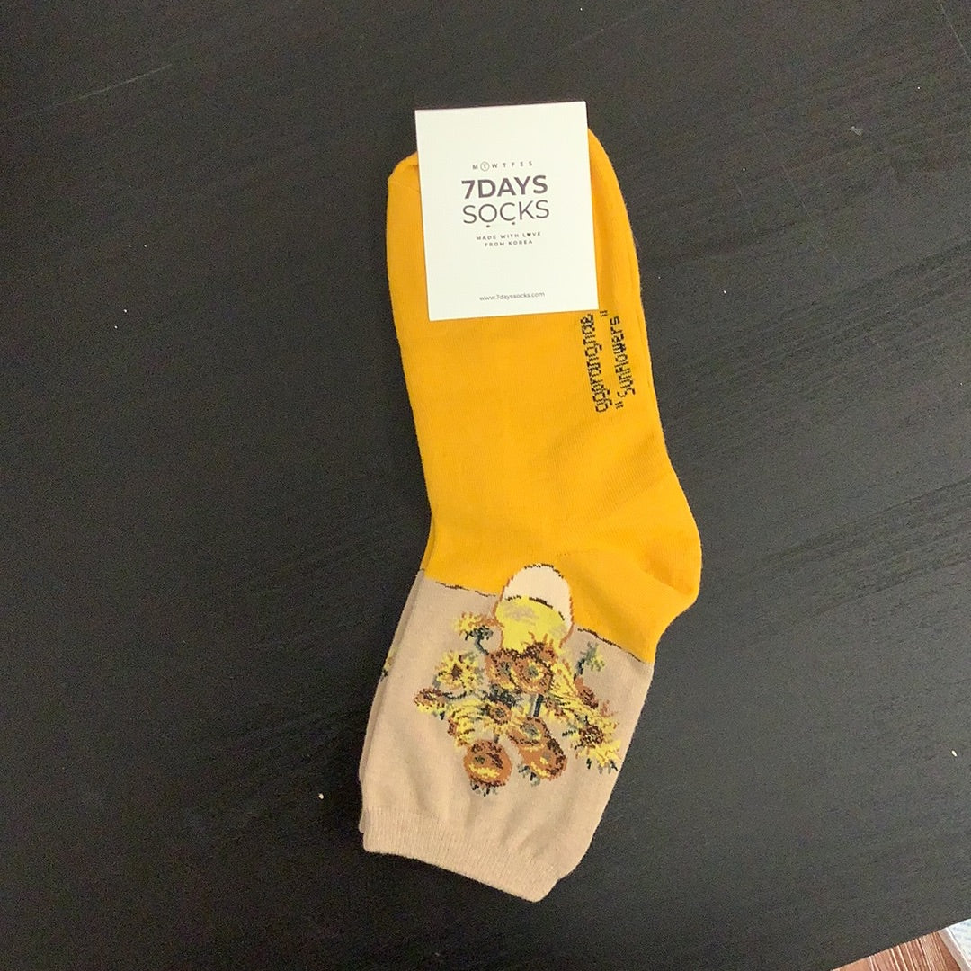 7 Days Socks Yellow Sunflower Socks